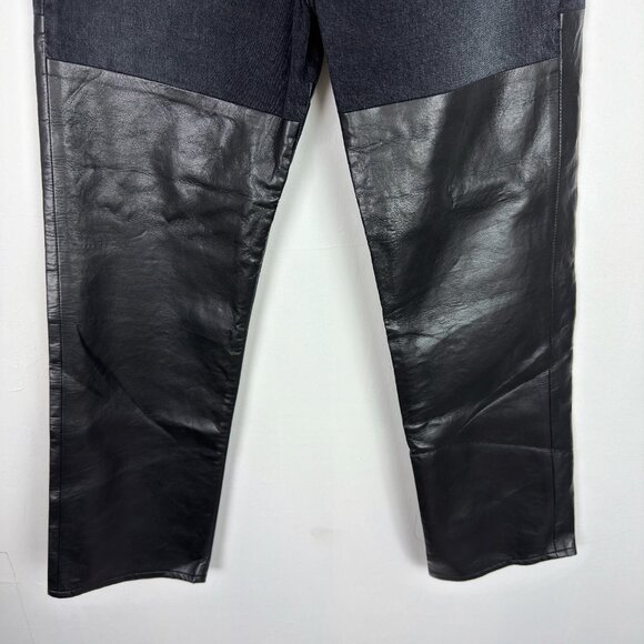 NWT AGOLDE Pieced 90s Pinch Waist Pants Jeans Howl/Detox Leather Black Size 29 - Picture 4 of 14